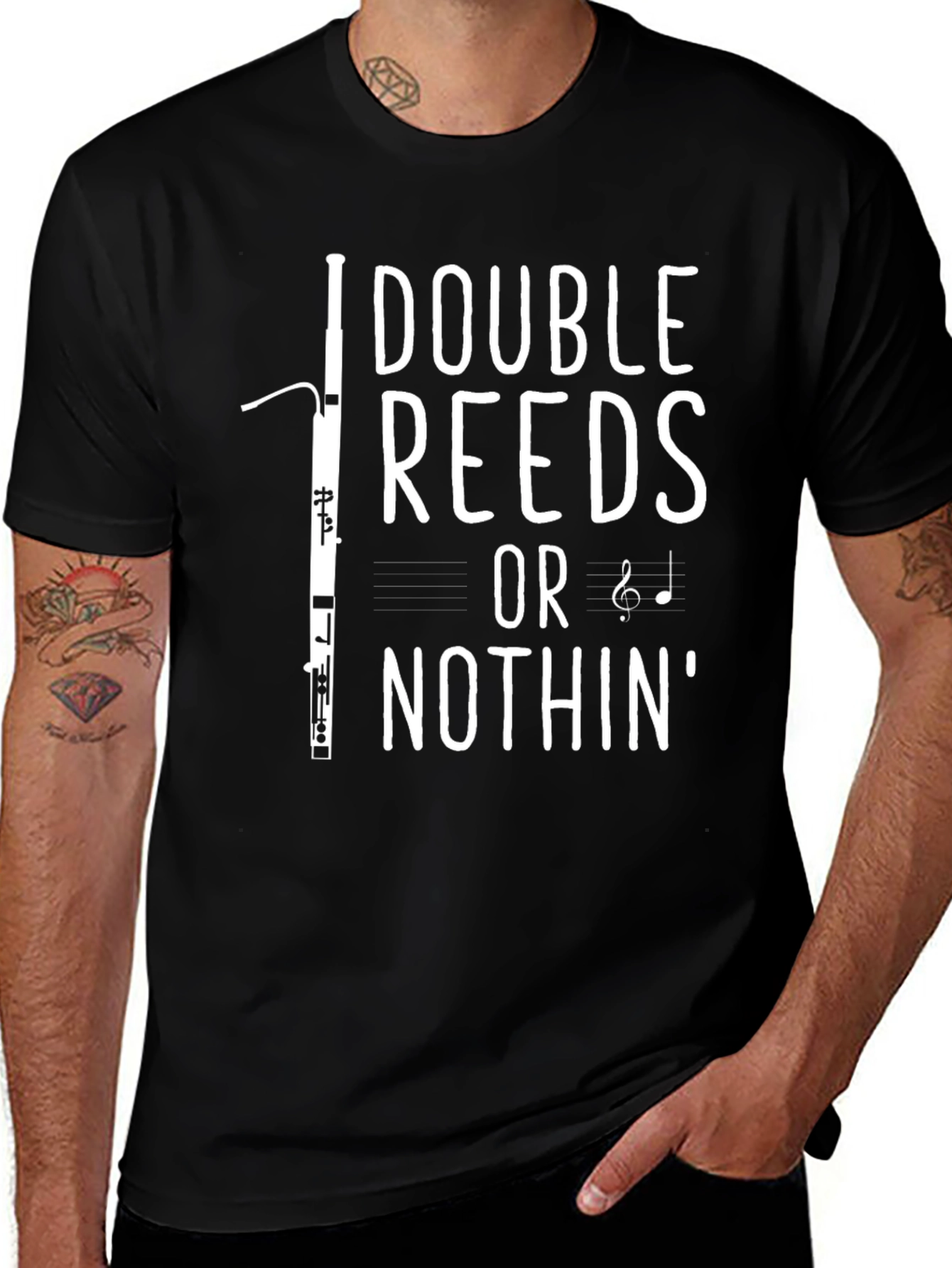 Double Reeds or Nothin Black T-Shirt