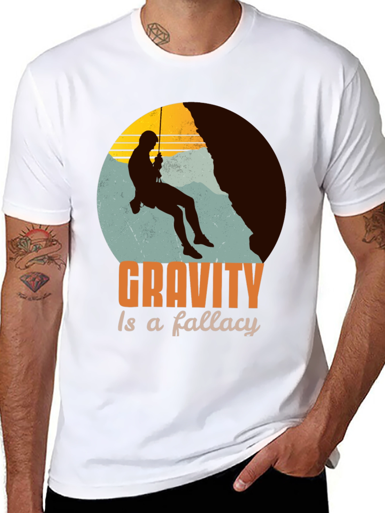 Gravity Is A Fallacy Climbing T-Shirt