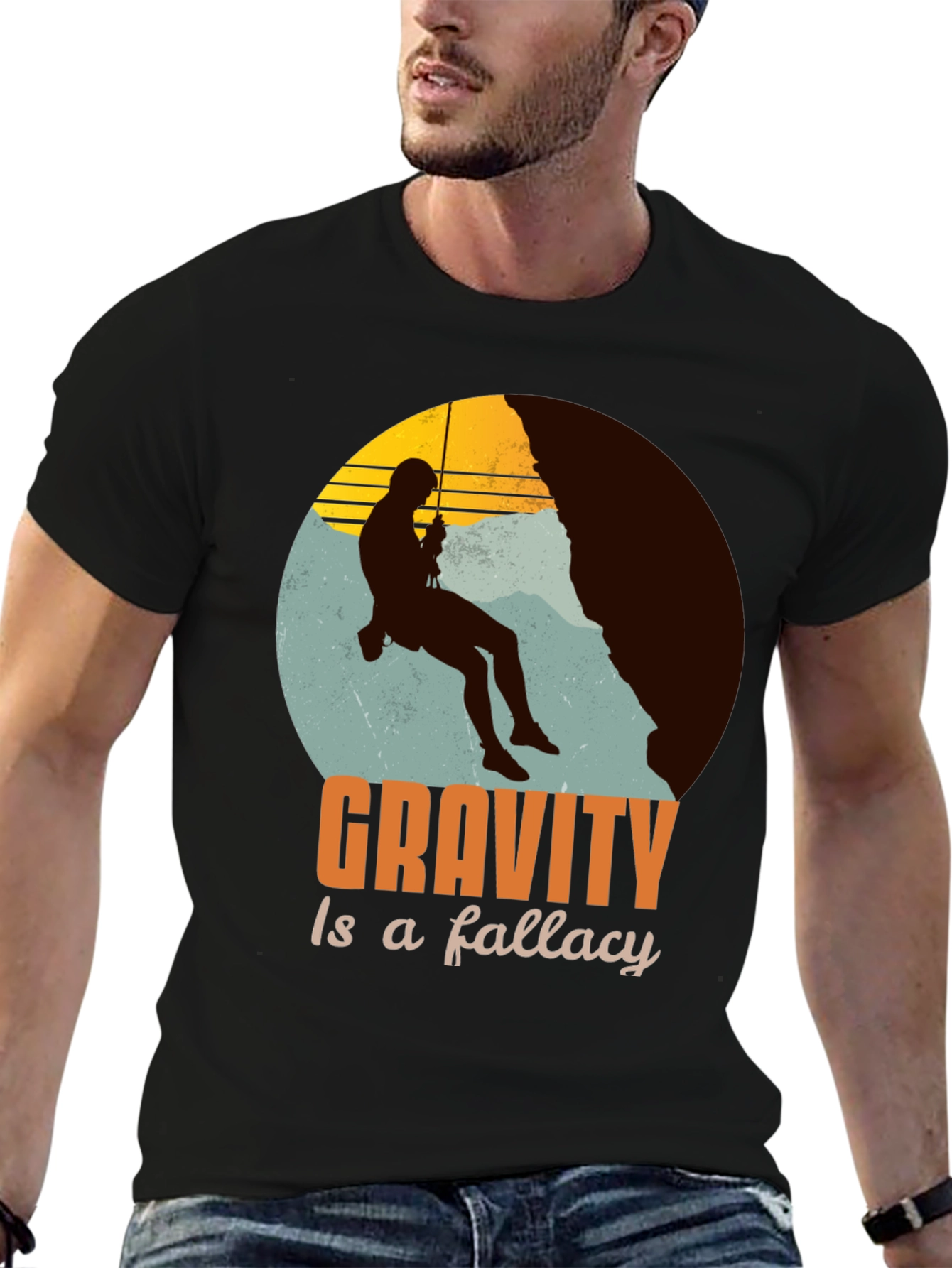 Gravity Is A Fallacy Climbing T-Shirt