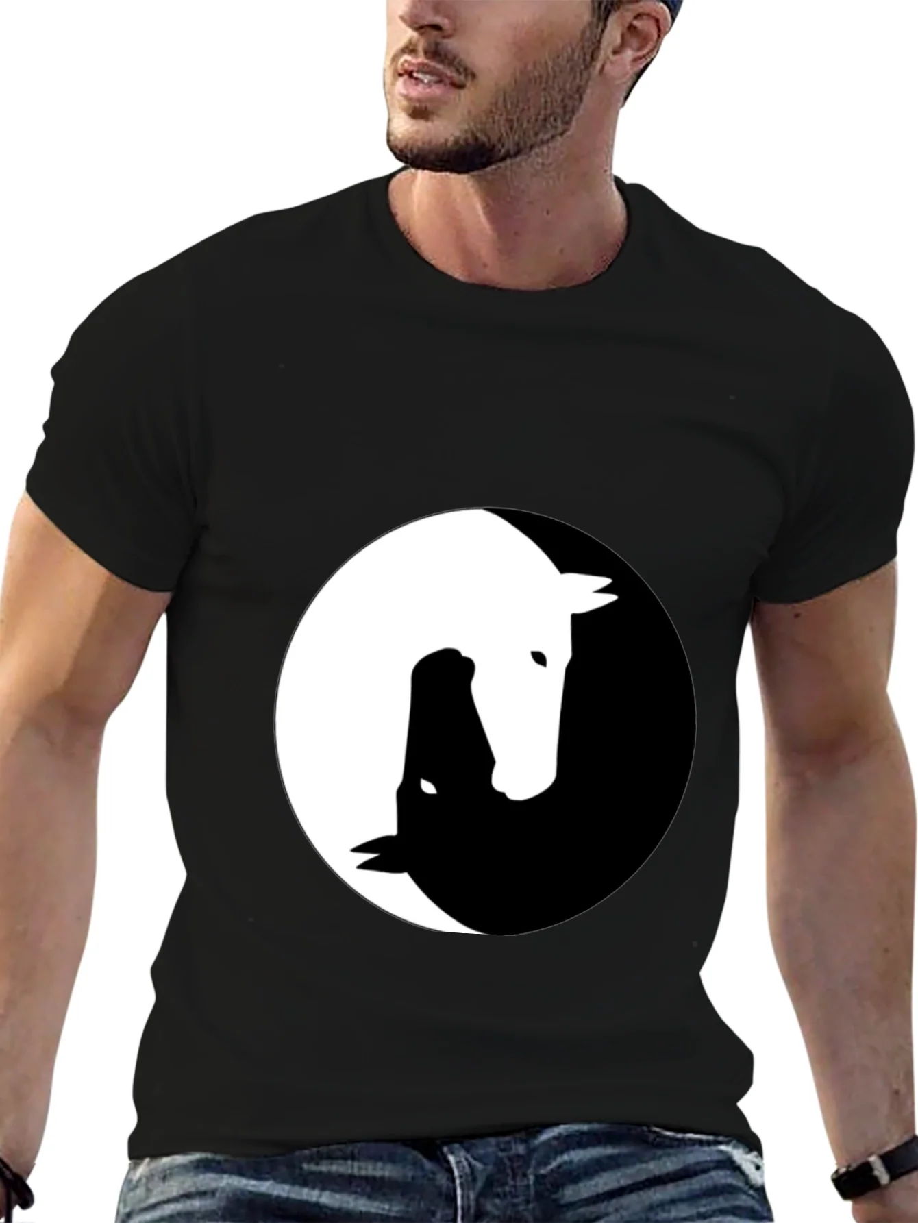 Yin Yang Horse Graphic Tee - Unique Design!
