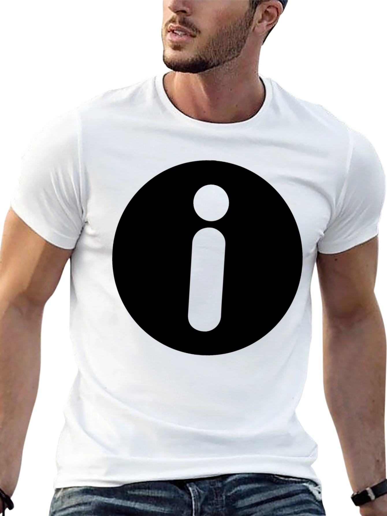 Minimalist Info Symbol Black T-Shirt