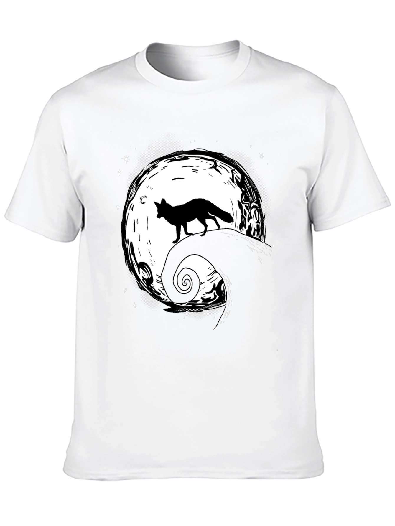 Fox Moon Graphic Tee - Unisex Black T-Shirt
