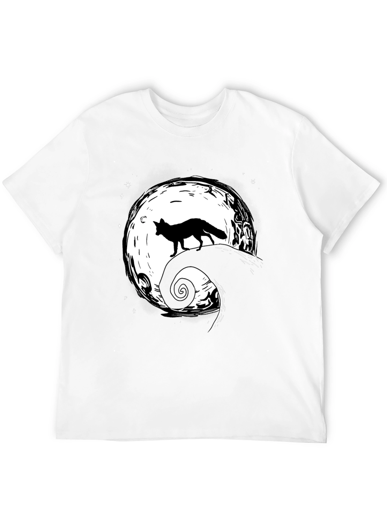 Fox Moon Graphic Tee - Unisex Black T-Shirt