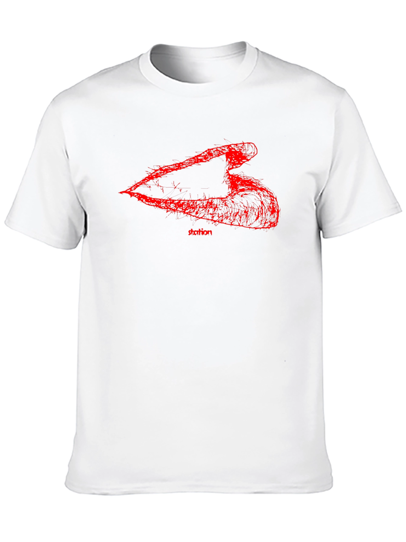 Mens Black T-Shirt with Abstract Red Graphic