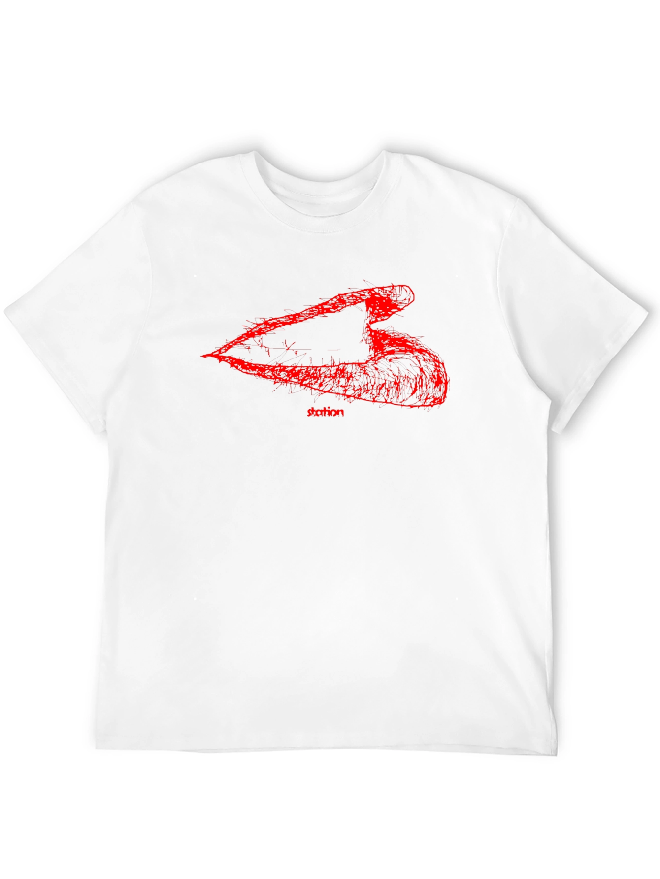 Mens Black T-Shirt with Abstract Red Graphic