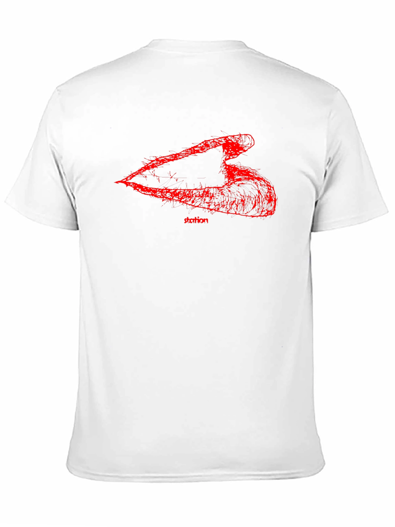 Mens Black T-Shirt with Abstract Red Graphic