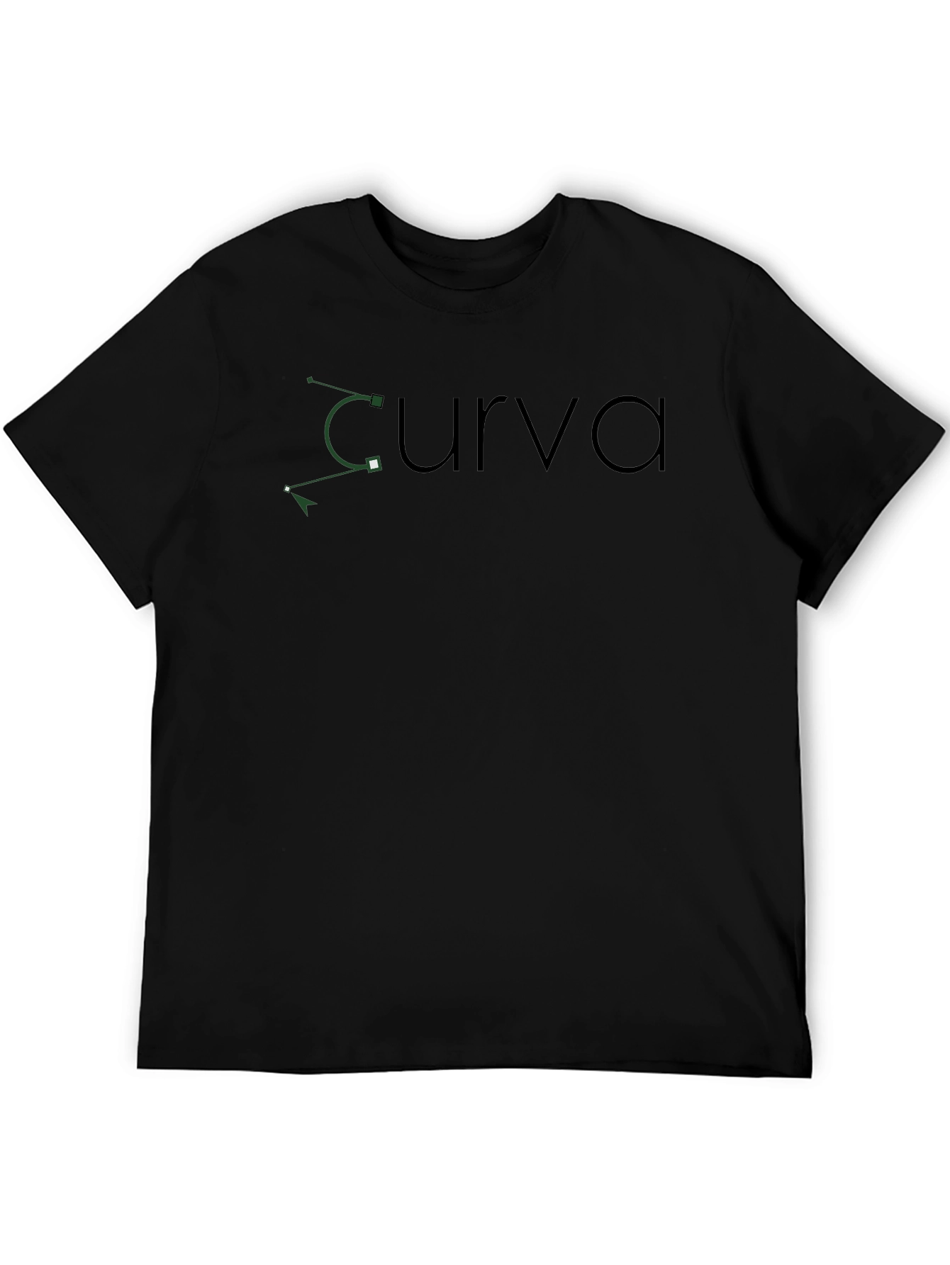 Curva Graphic Print Black Tee