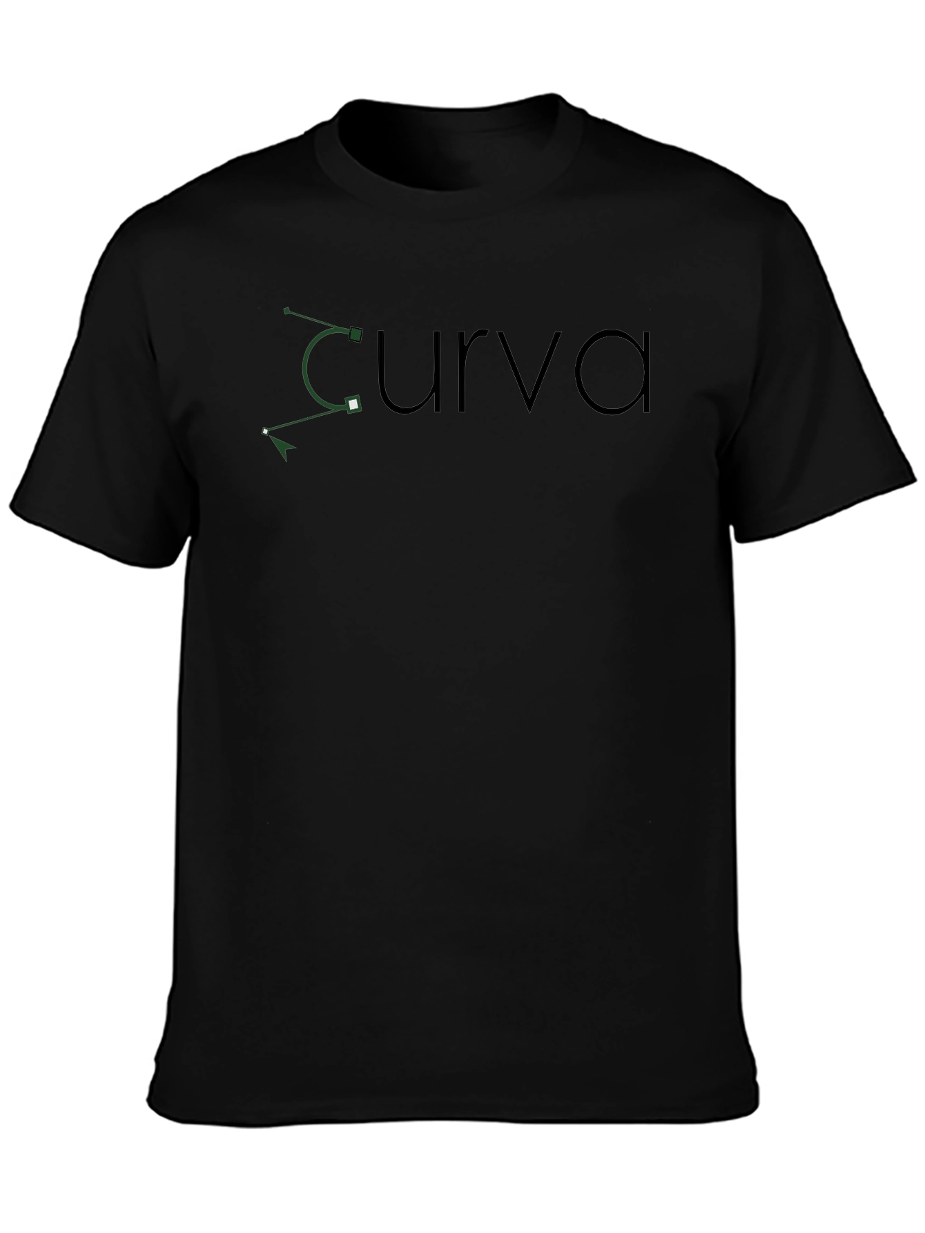 Curva Graphic Print Black Tee