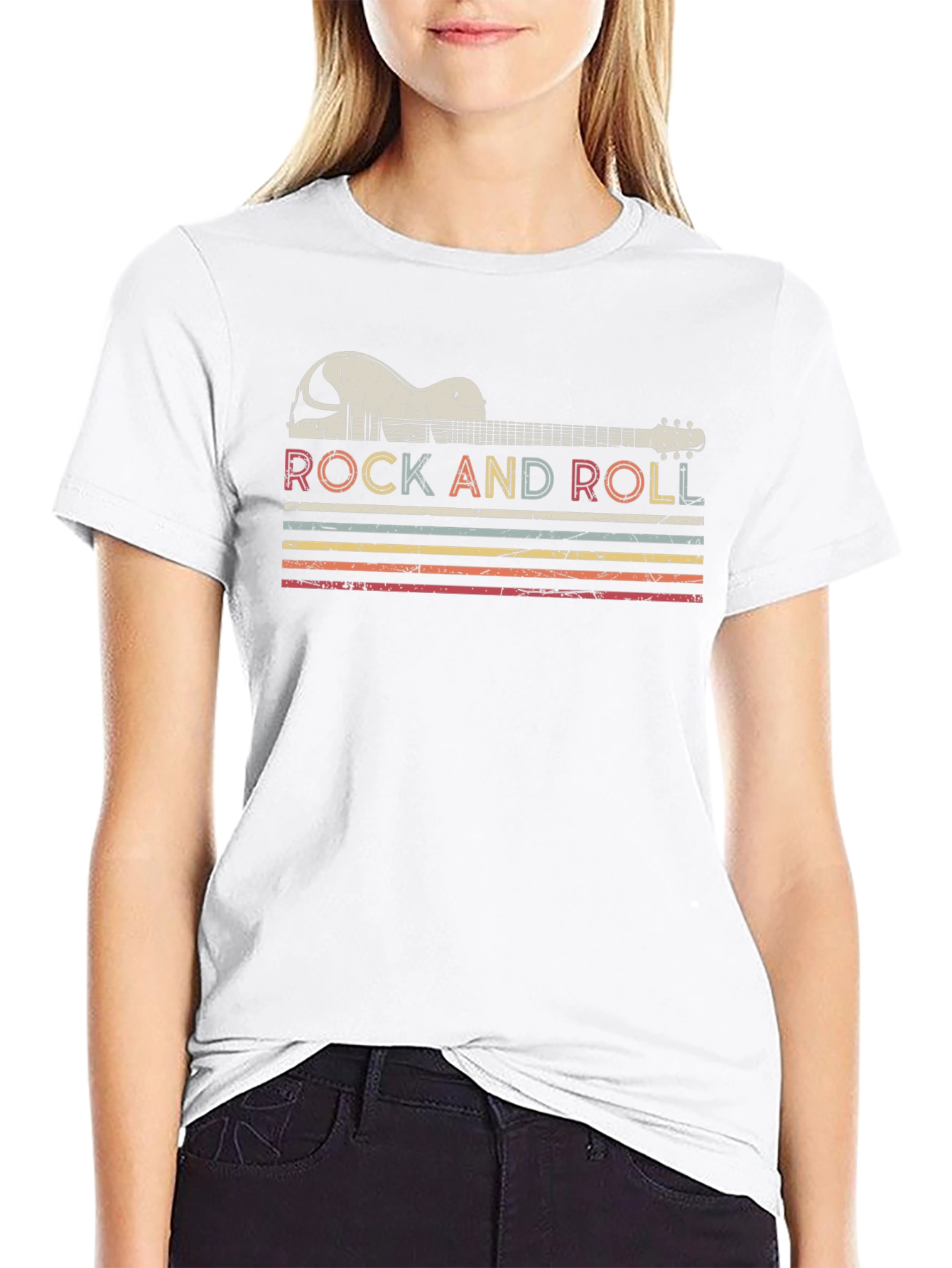 Retro Rock and Roll Guitar T-Shirt