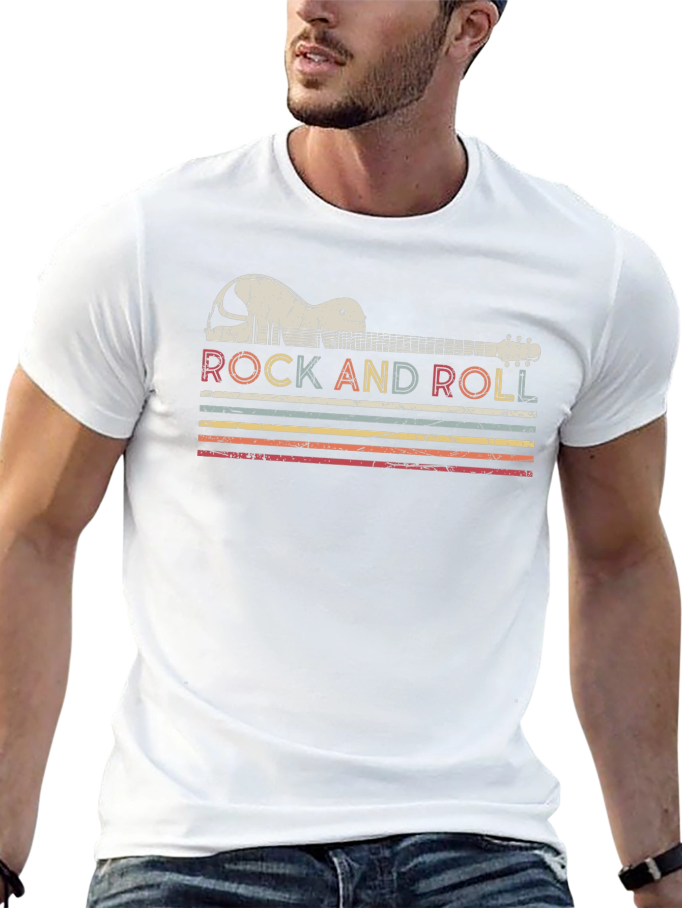 Retro Rock and Roll Guitar T-Shirt