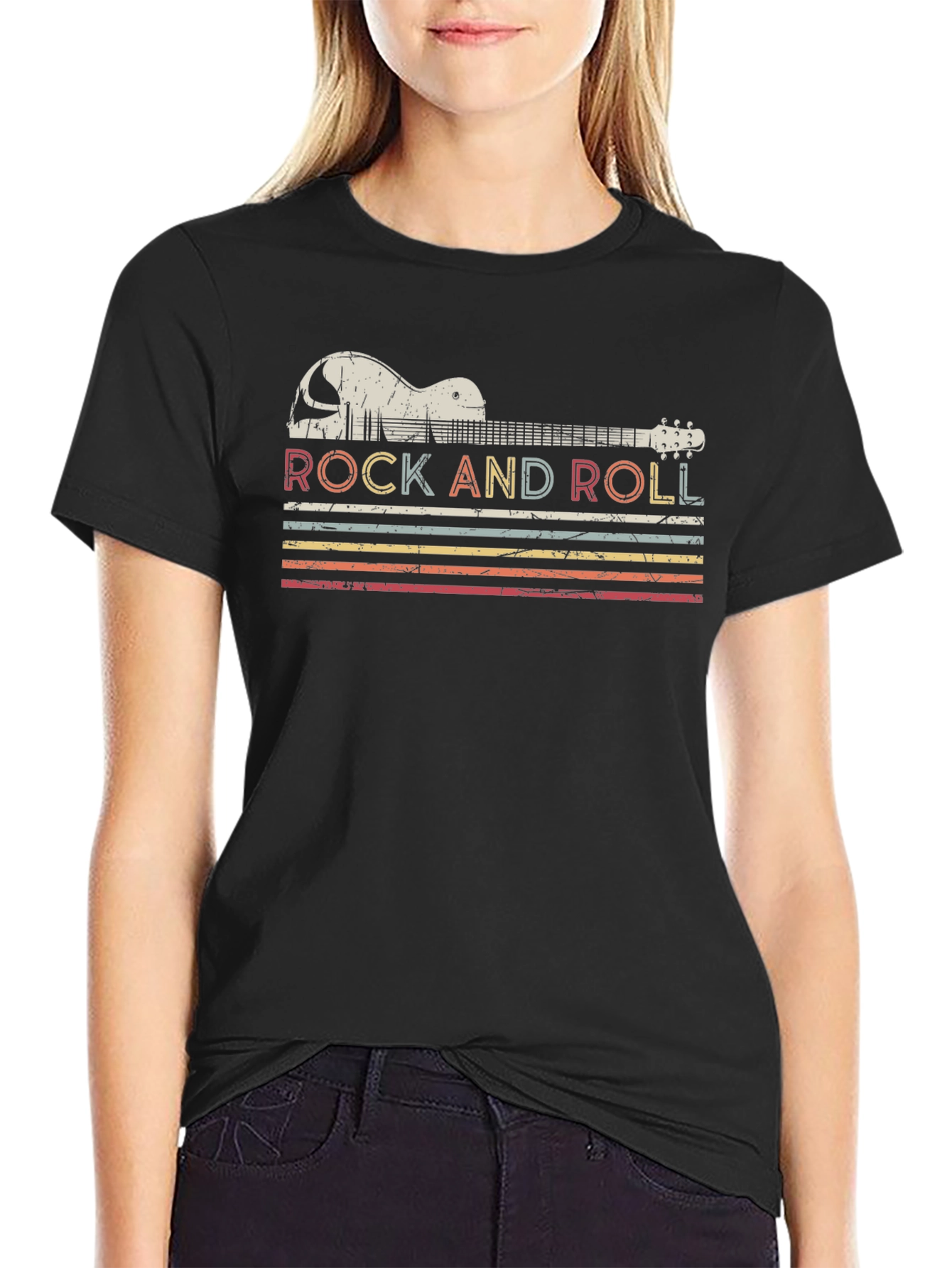 Retro Rock and Roll Guitar T-Shirt