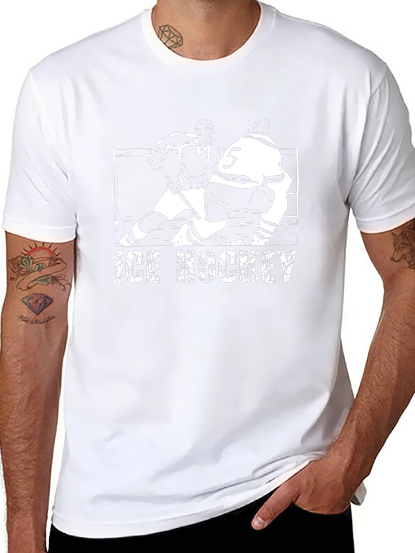 Ice Hockey Graphic Tee - Black