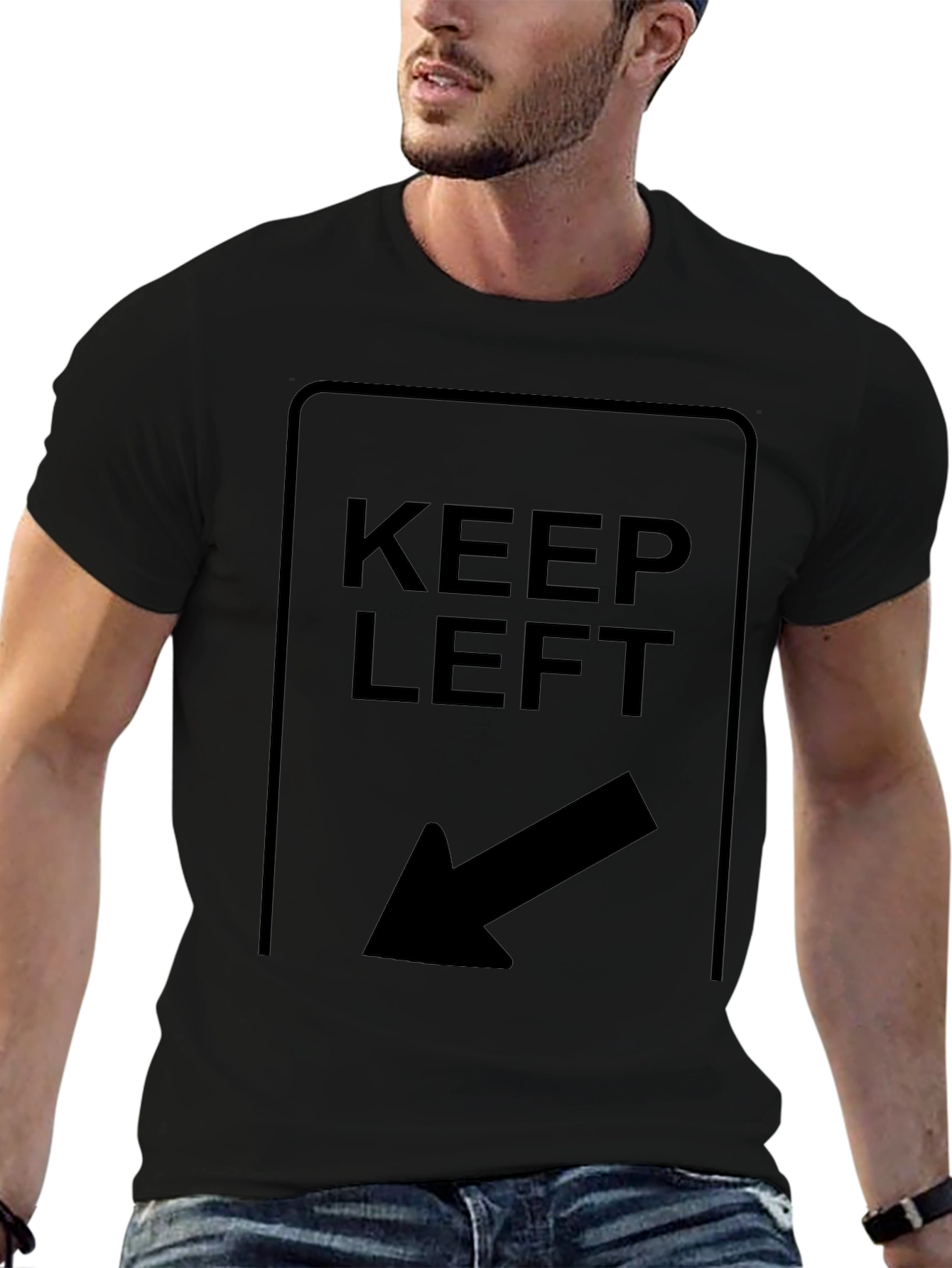 Keep Left T-Shirt - Directional Arrow Design