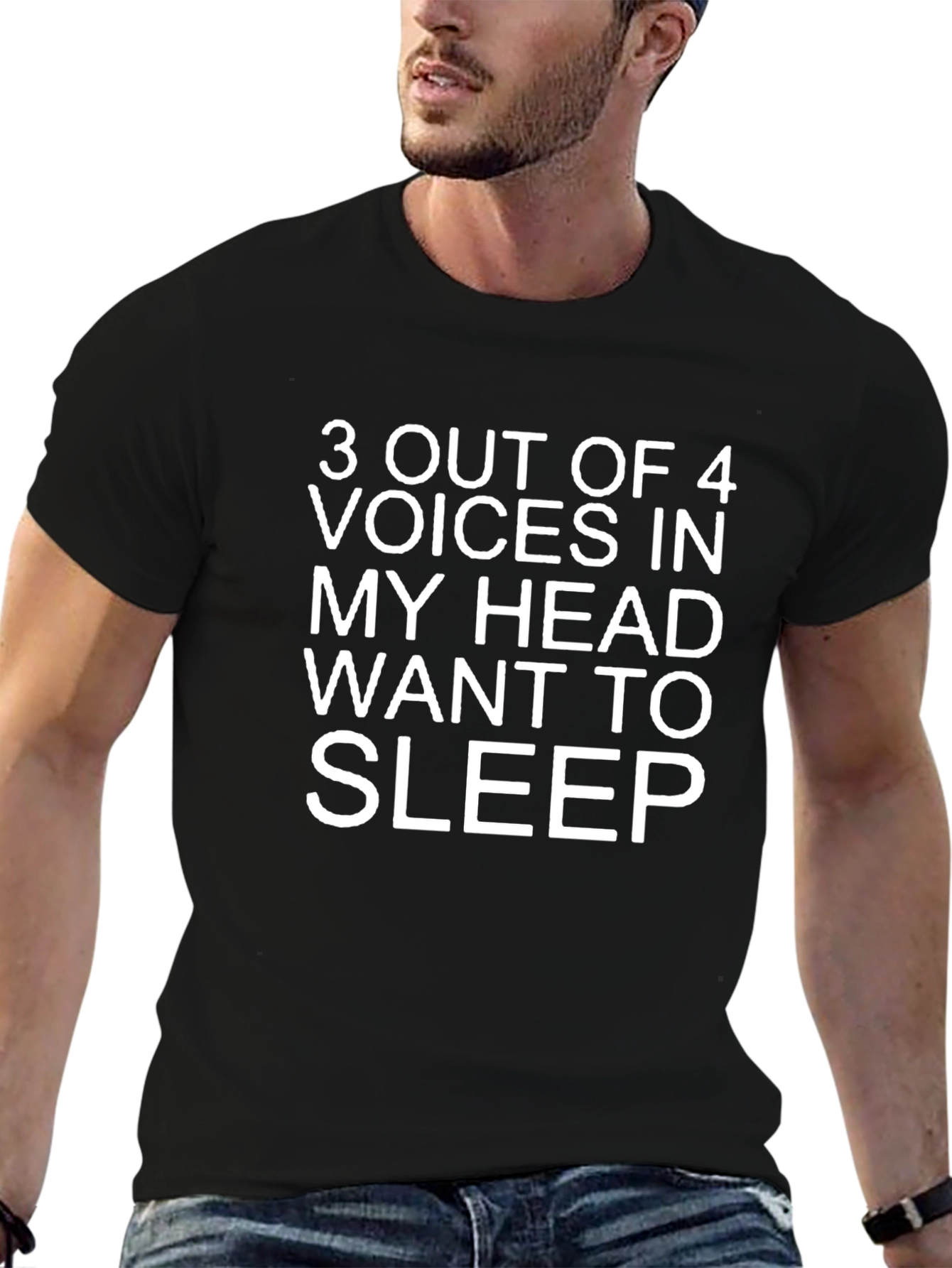 Funny 3 of 4 Voices Graphic T-Shirt