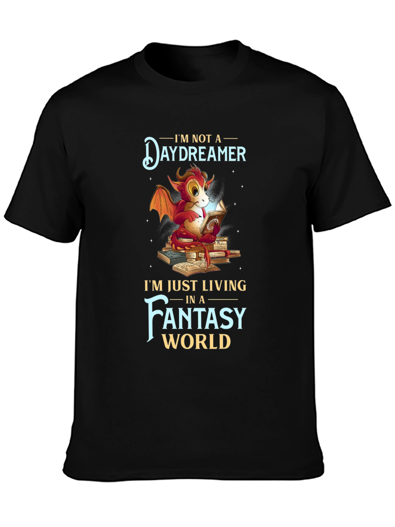 Fantasy Dragon Reader Graphic T-Shirt