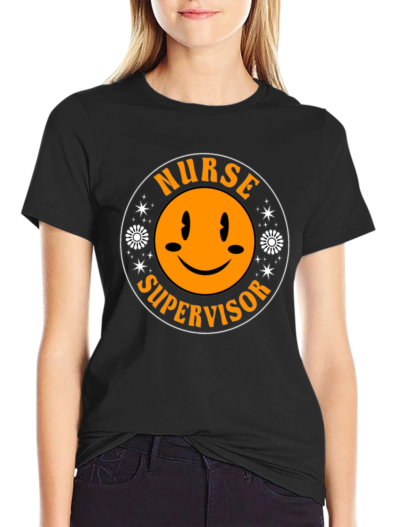 Nurse Supervisor Smiley Face Graphic T-Shirt