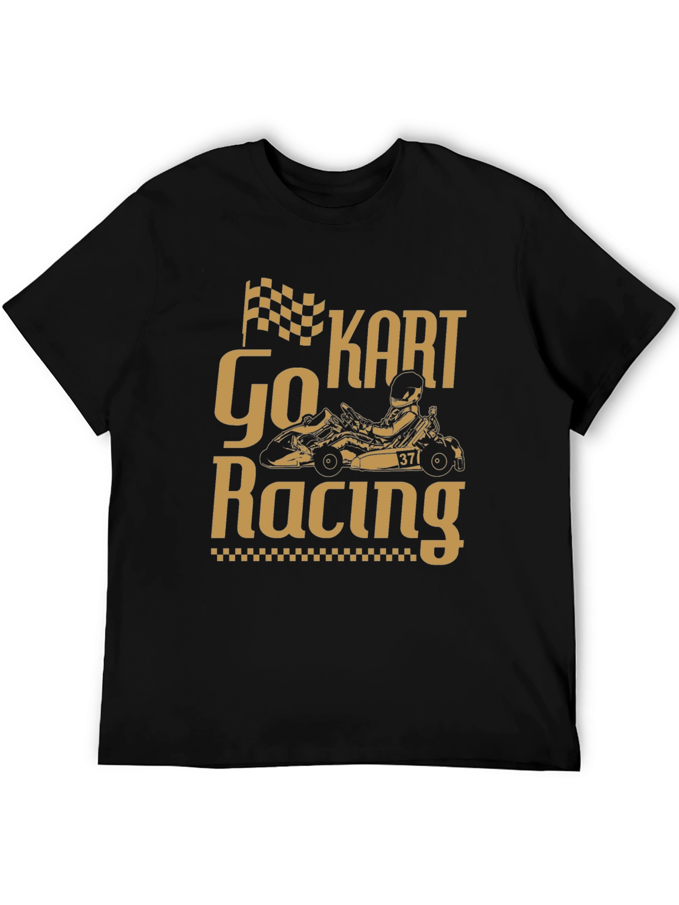 Go Kart Racing Graphic T-Shirt - Black Cotton Tee