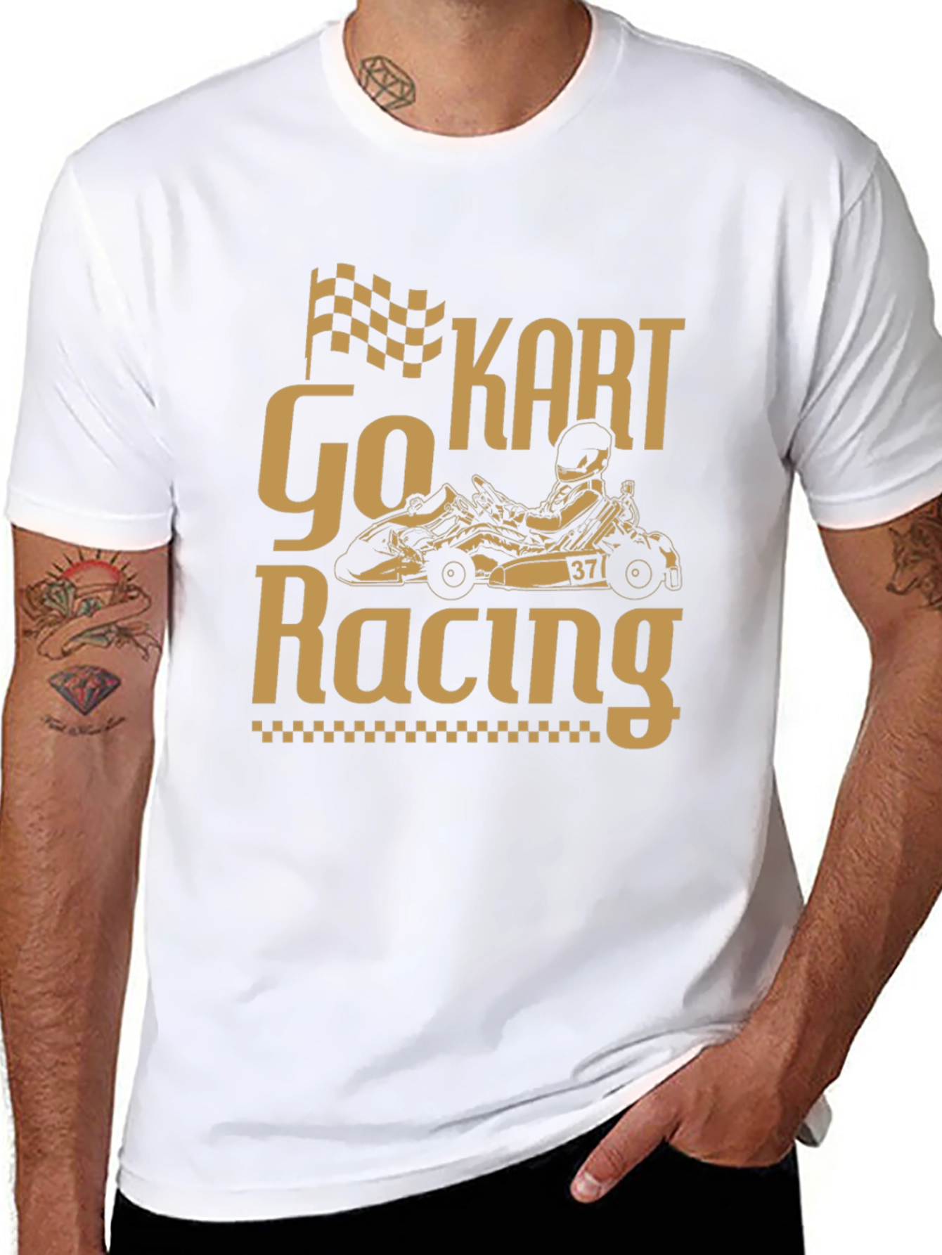 Go Kart Racing Graphic T-Shirt - Black Cotton Tee