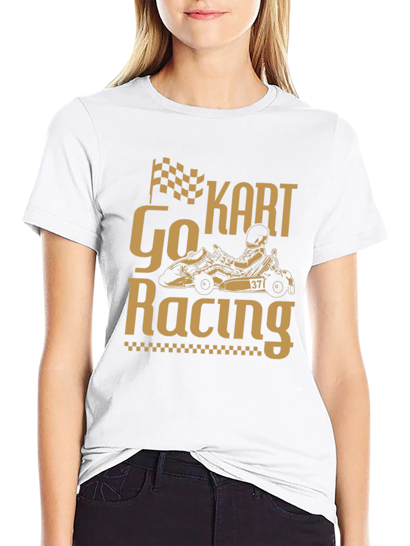 Go Kart Racing Graphic T-Shirt - Black Cotton Tee