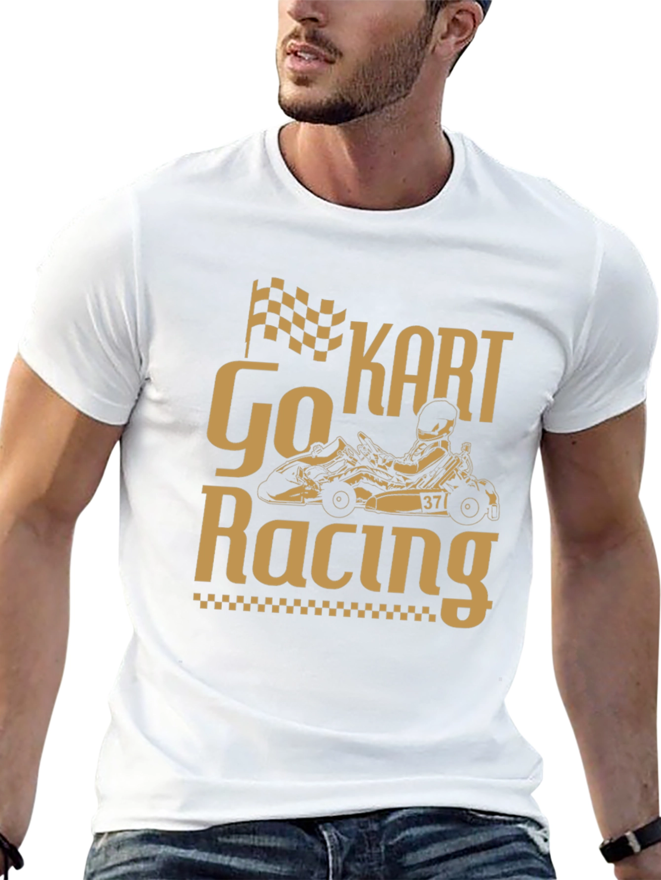 Go Kart Racing Graphic T-Shirt - Black Cotton Tee