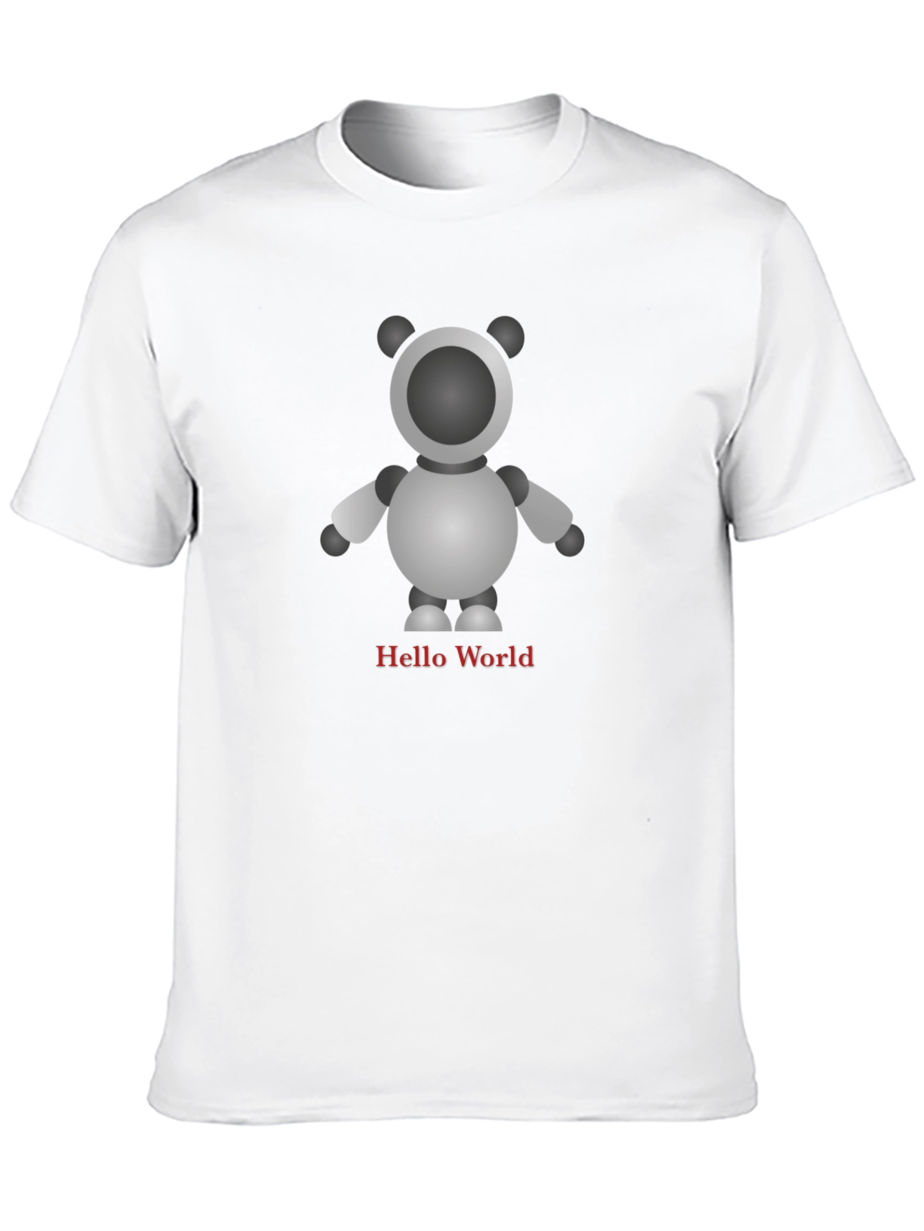 Robot Hello World Black T-Shirt