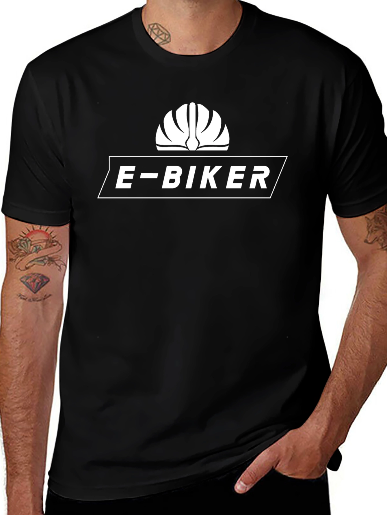 E-Biker Helmet Graphic Tee - Black