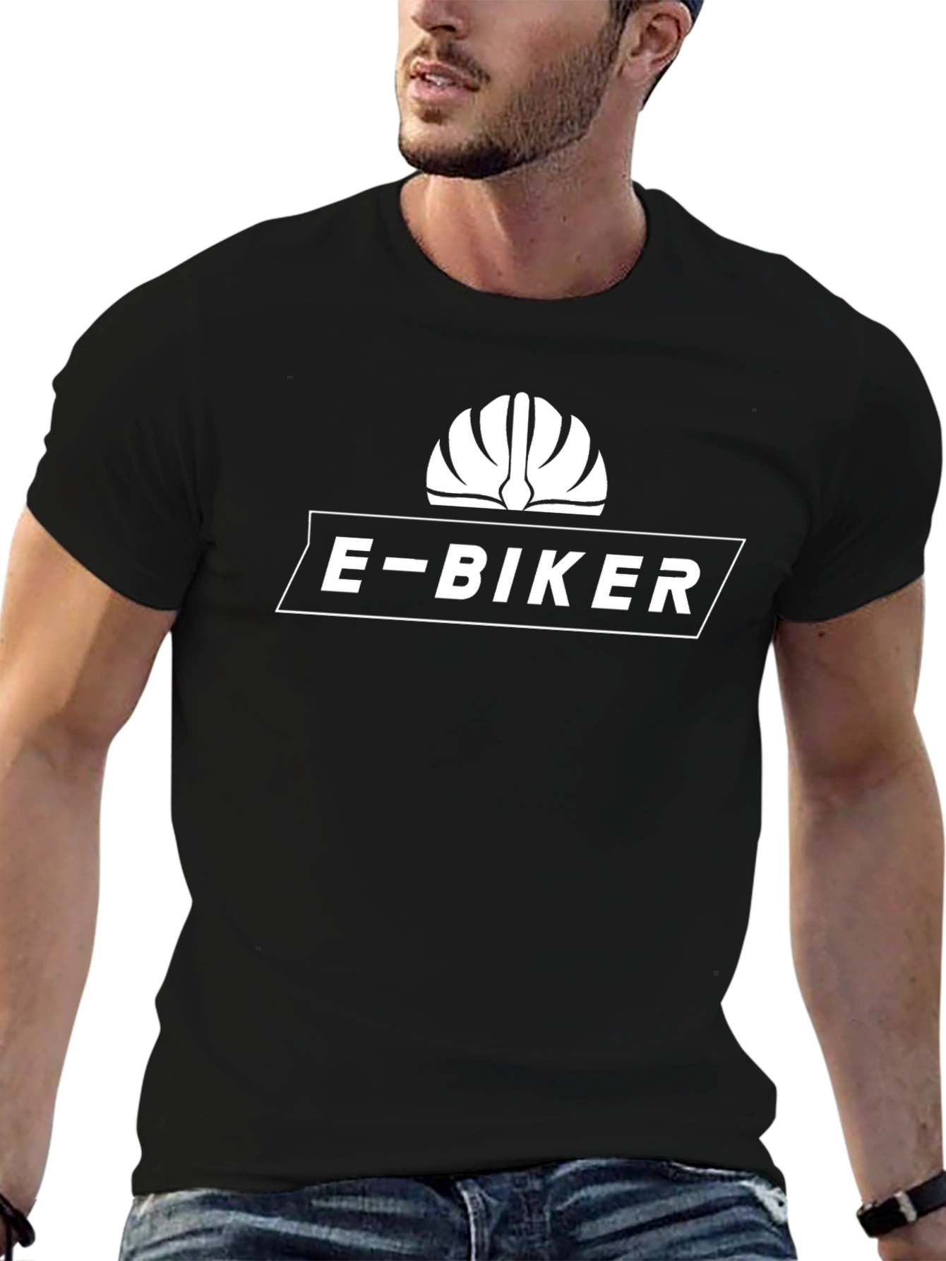 E-Biker Helmet Graphic Tee - Black