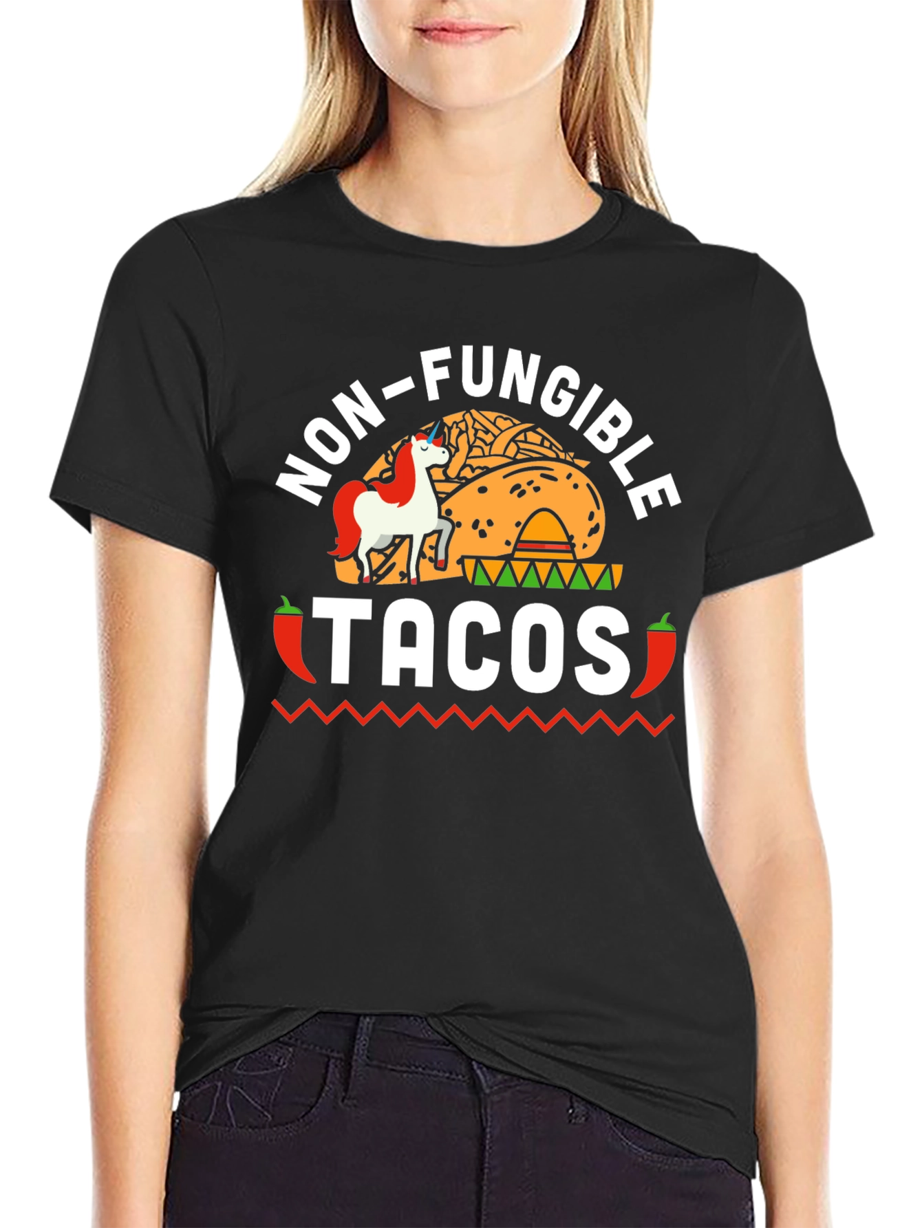 Non-Fungible Tacos Black Graphic T-Shirt