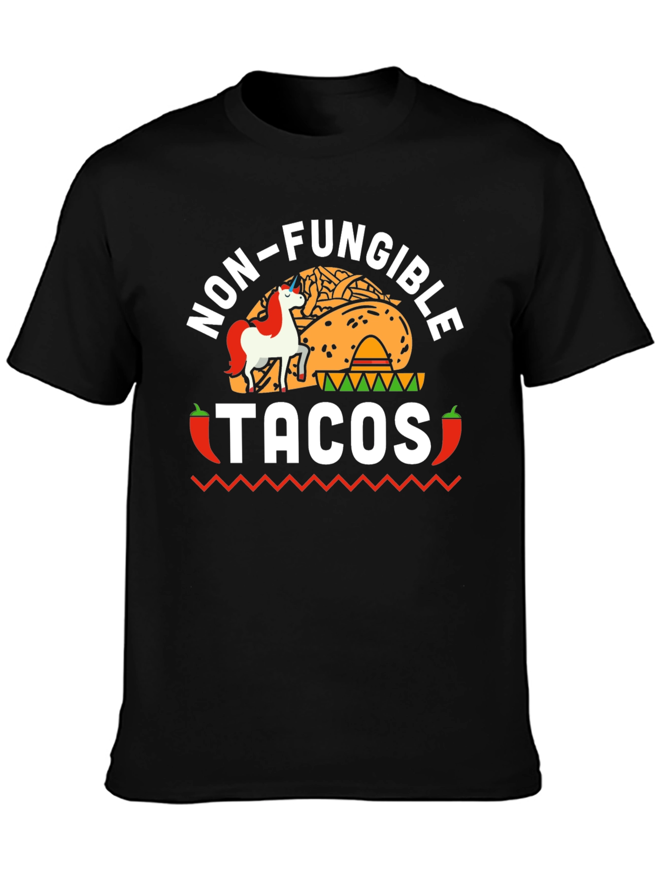 Non-Fungible Tacos Black Graphic T-Shirt