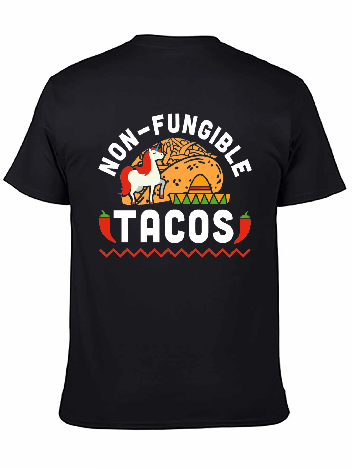 Non-Fungible Tacos Black Graphic T-Shirt