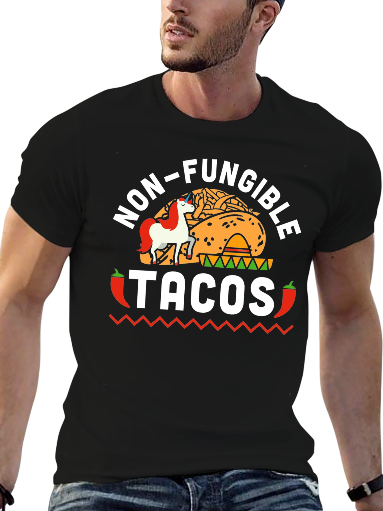 Non-Fungible Tacos Black Graphic T-Shirt