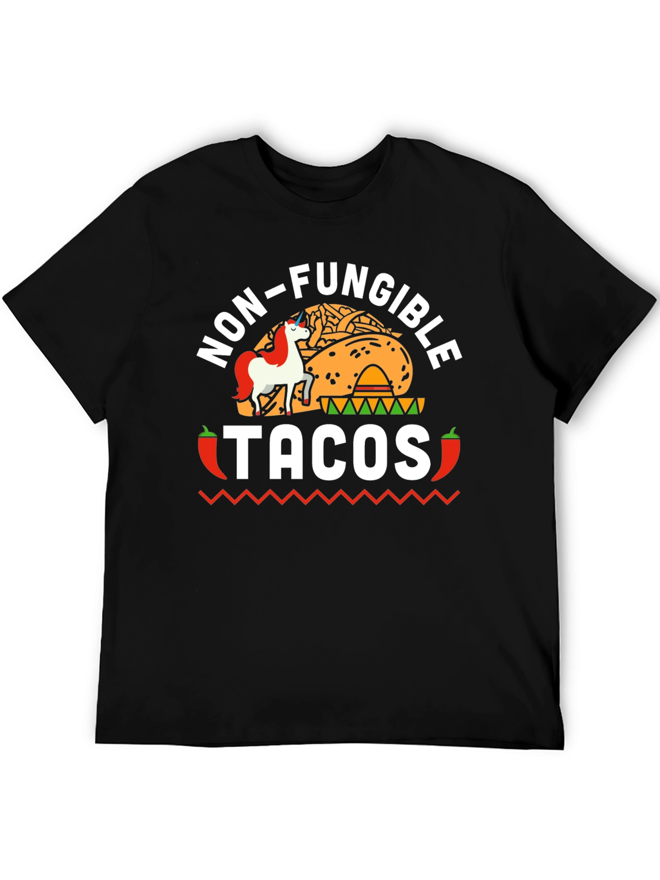 Non-Fungible Tacos Black Graphic T-Shirt