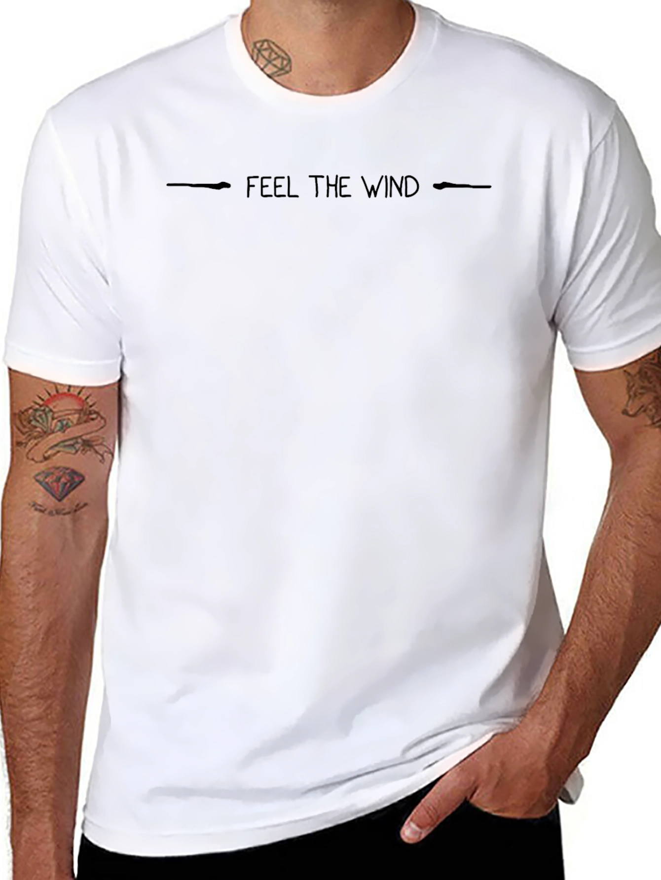 Feel the Wind Graphic Black T-Shirt