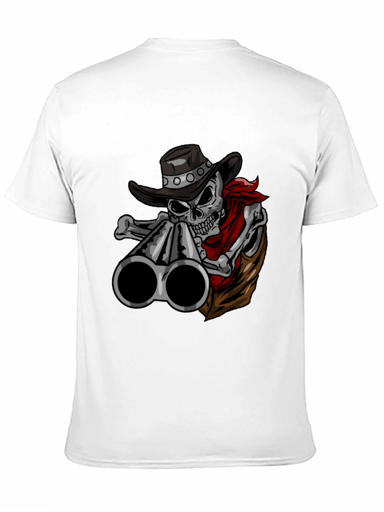 Cowboy Skull Graphic Tee - Wild West Style
