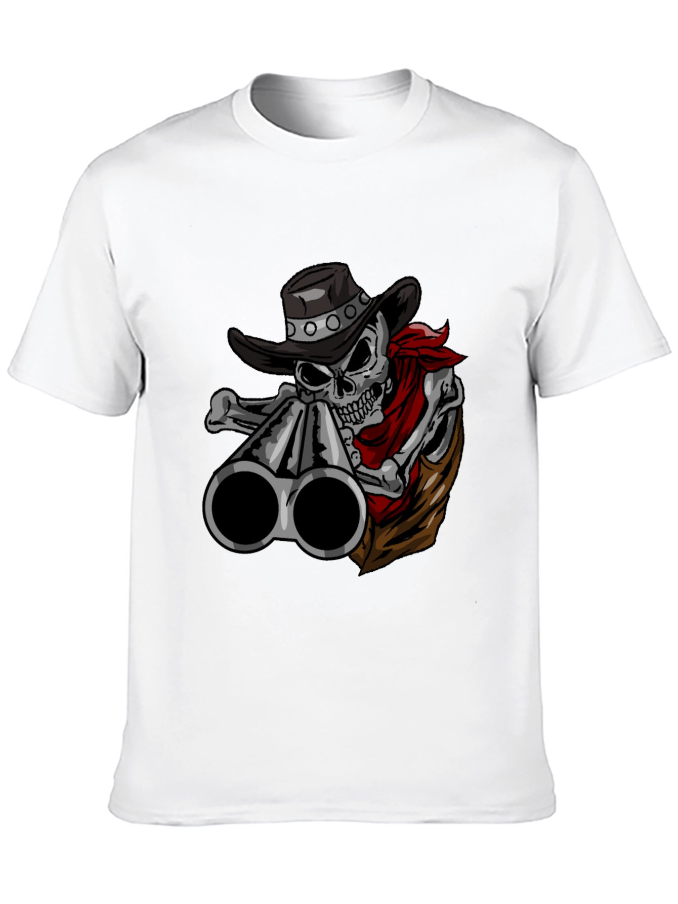 Cowboy Skull Graphic Tee - Wild West Style