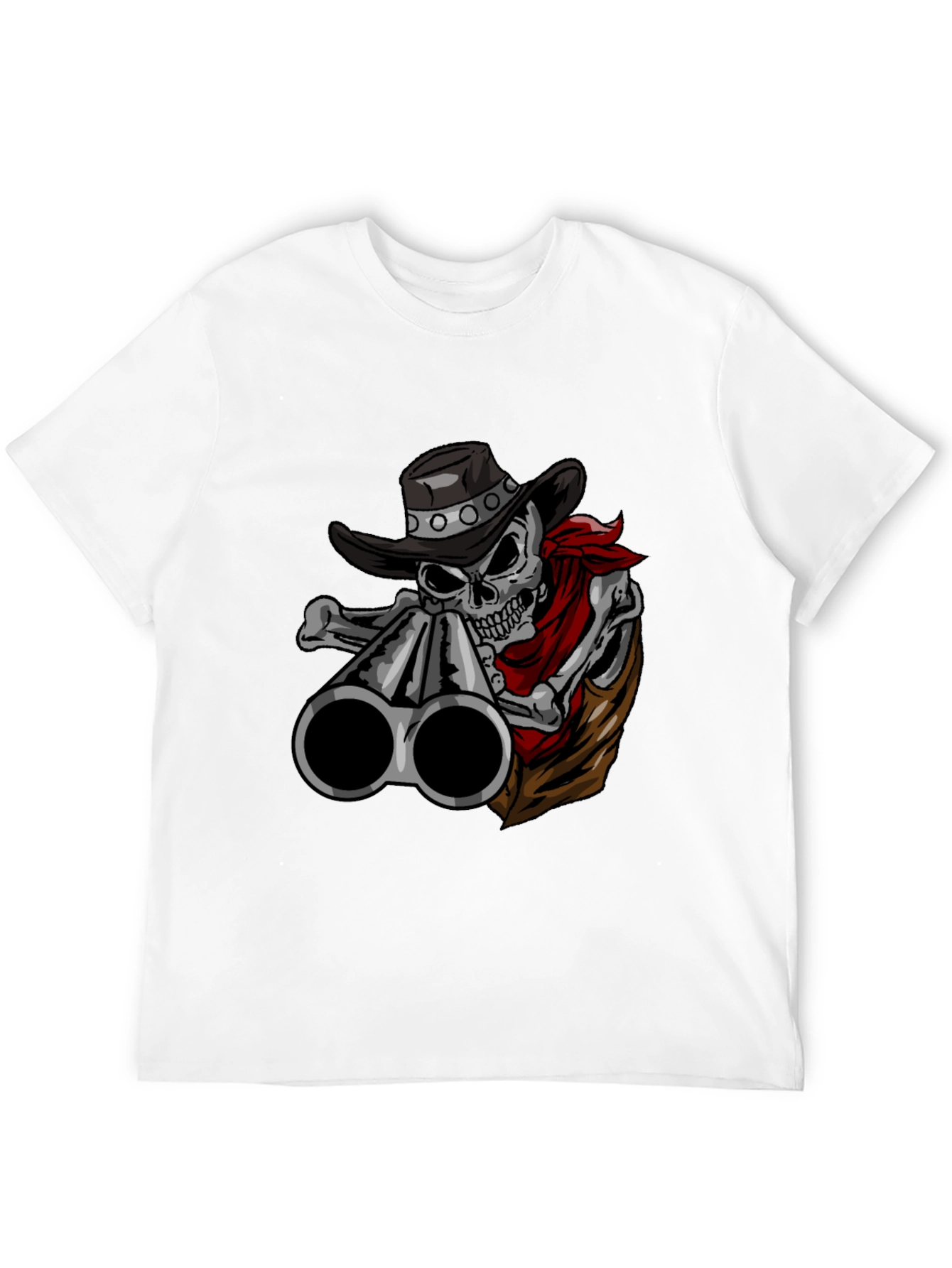 Cowboy Skull Graphic Tee - Wild West Style