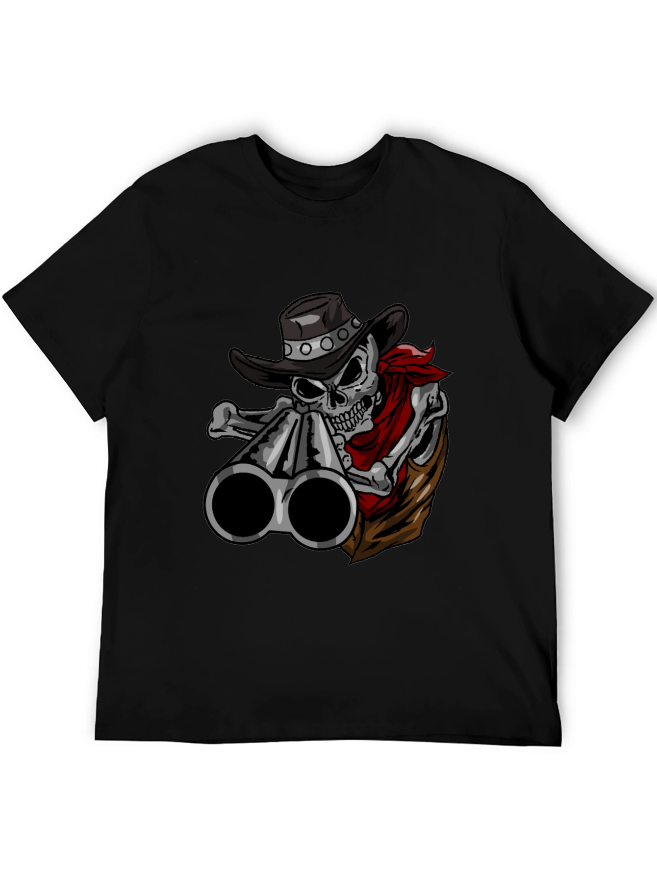 Cowboy Skull Graphic Tee - Wild West Style