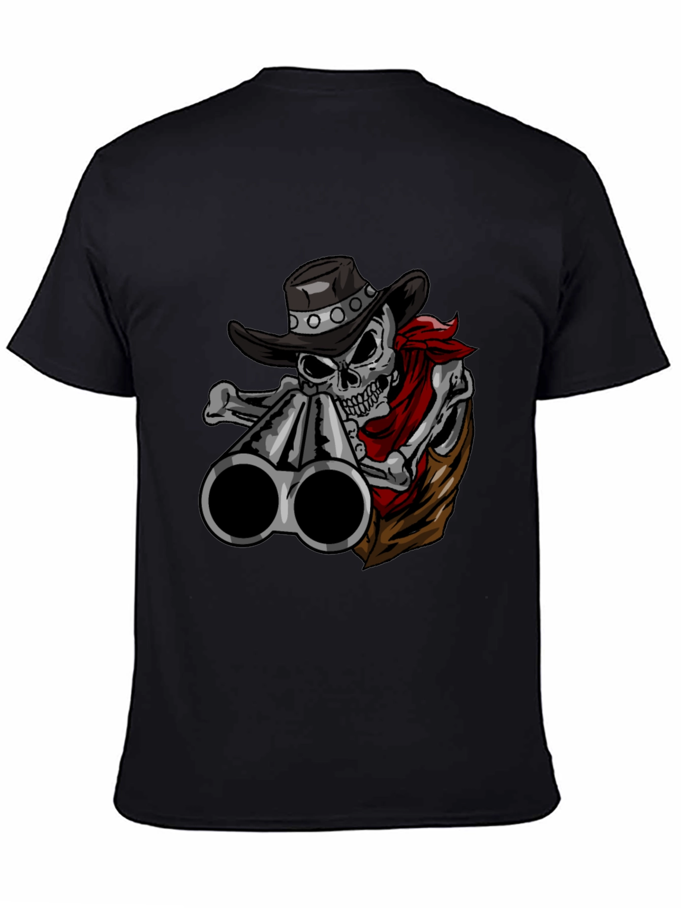 Cowboy Skull Graphic Tee - Wild West Style