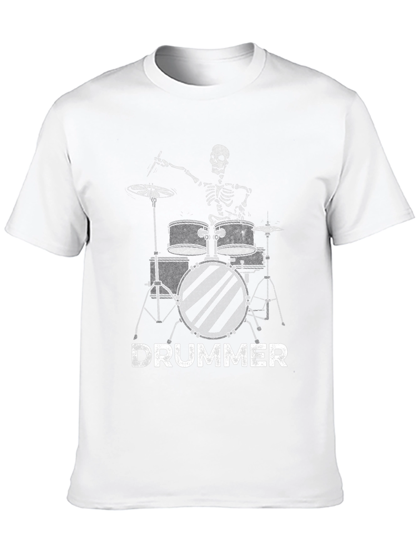 Skeleton Drummer Graphic Black T-Shirt