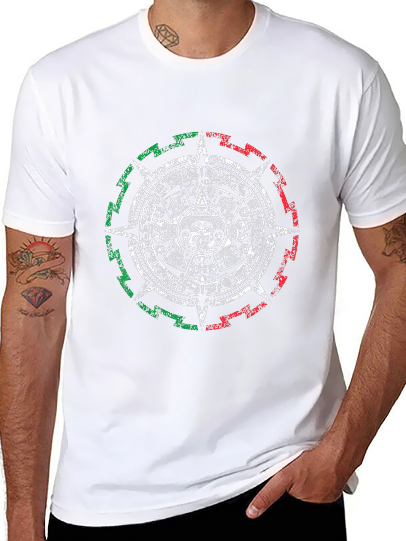 Aztec Calendar Graphic Tee - Black