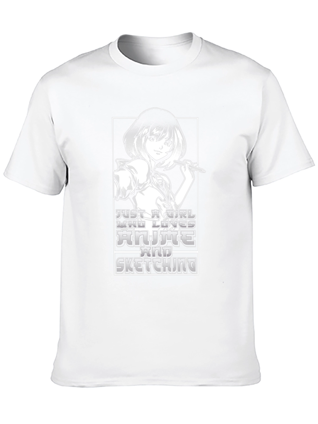 Anime Girl Sketching T-Shirt - Unisex