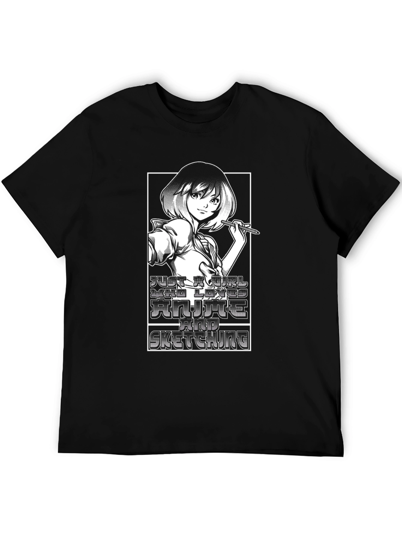 Anime Girl Sketching T-Shirt - Unisex