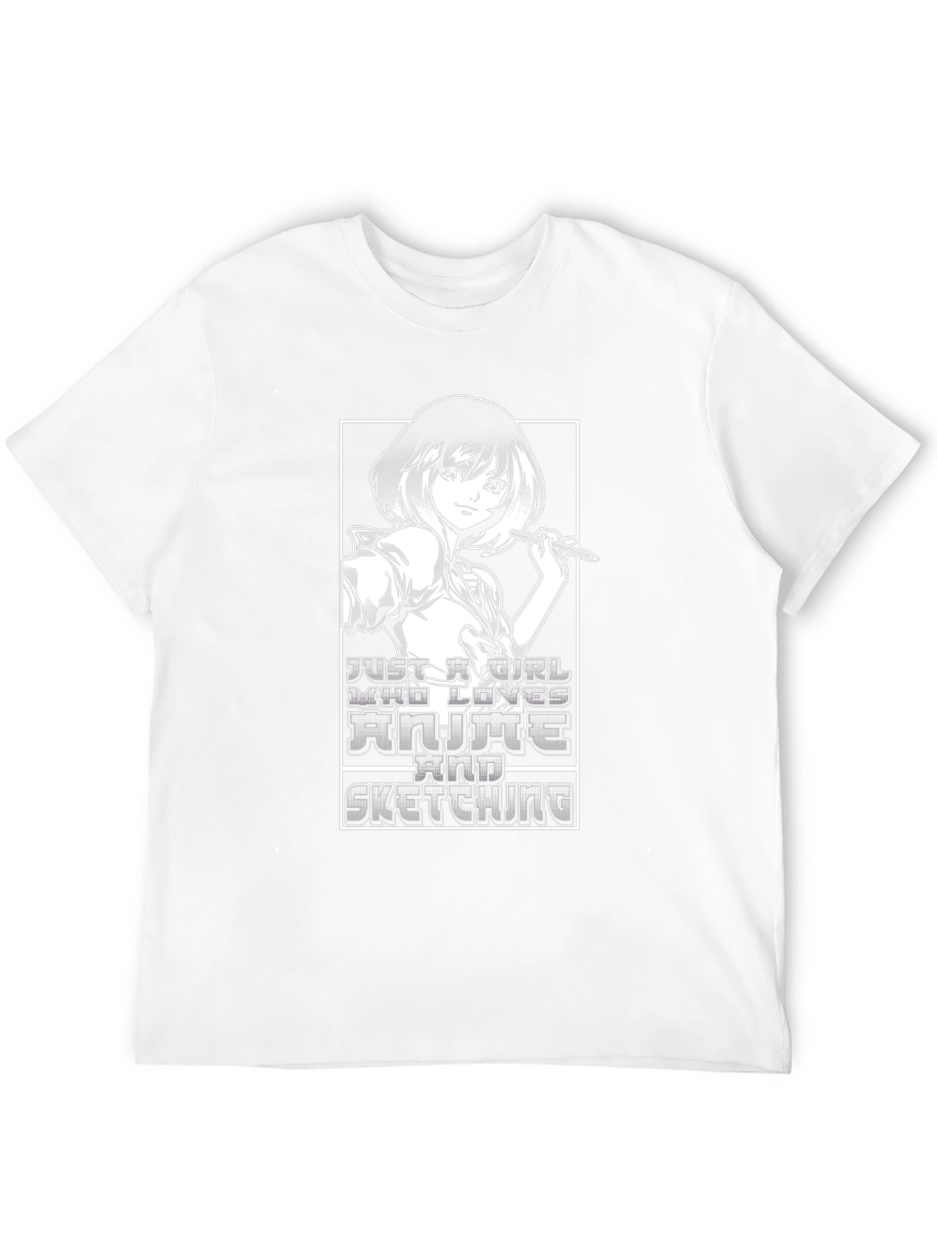 Anime Girl Sketching T-Shirt - Unisex