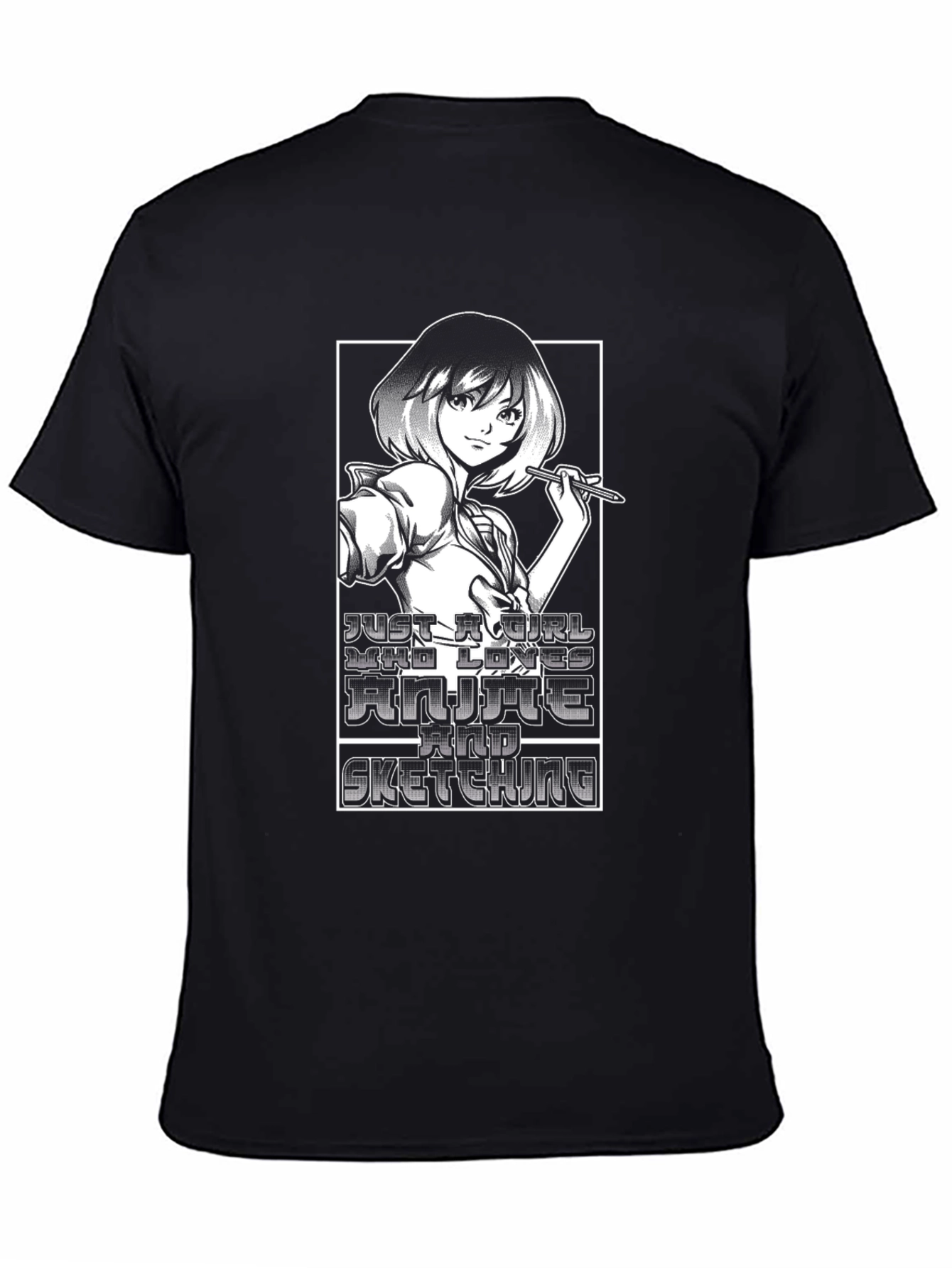 Anime Girl Sketching T-Shirt - Unisex