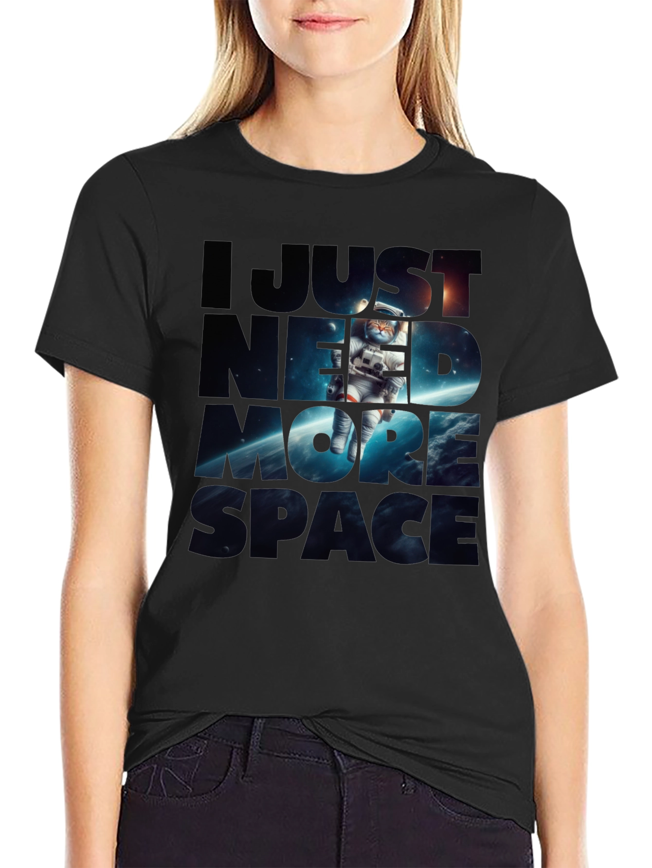 I Need More Space Cat Astronaut Graphic Tee
