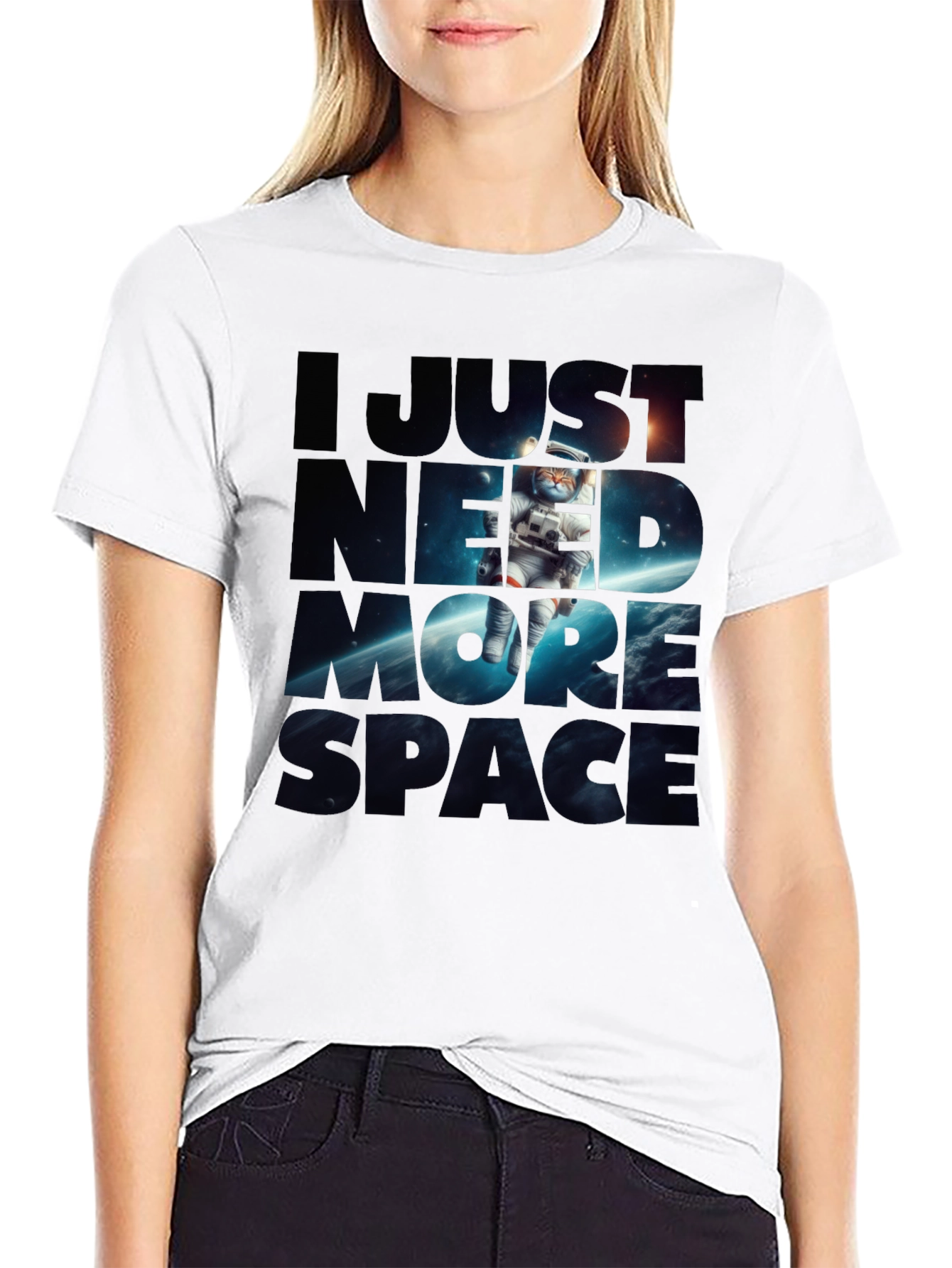 I Need More Space Cat Astronaut Graphic Tee