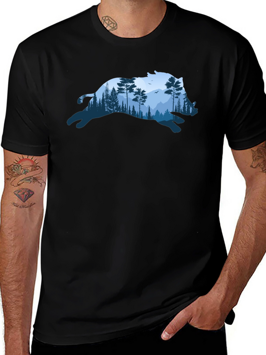 Wild Boar Forest Tee - Nature Inspired Black T-Shirt