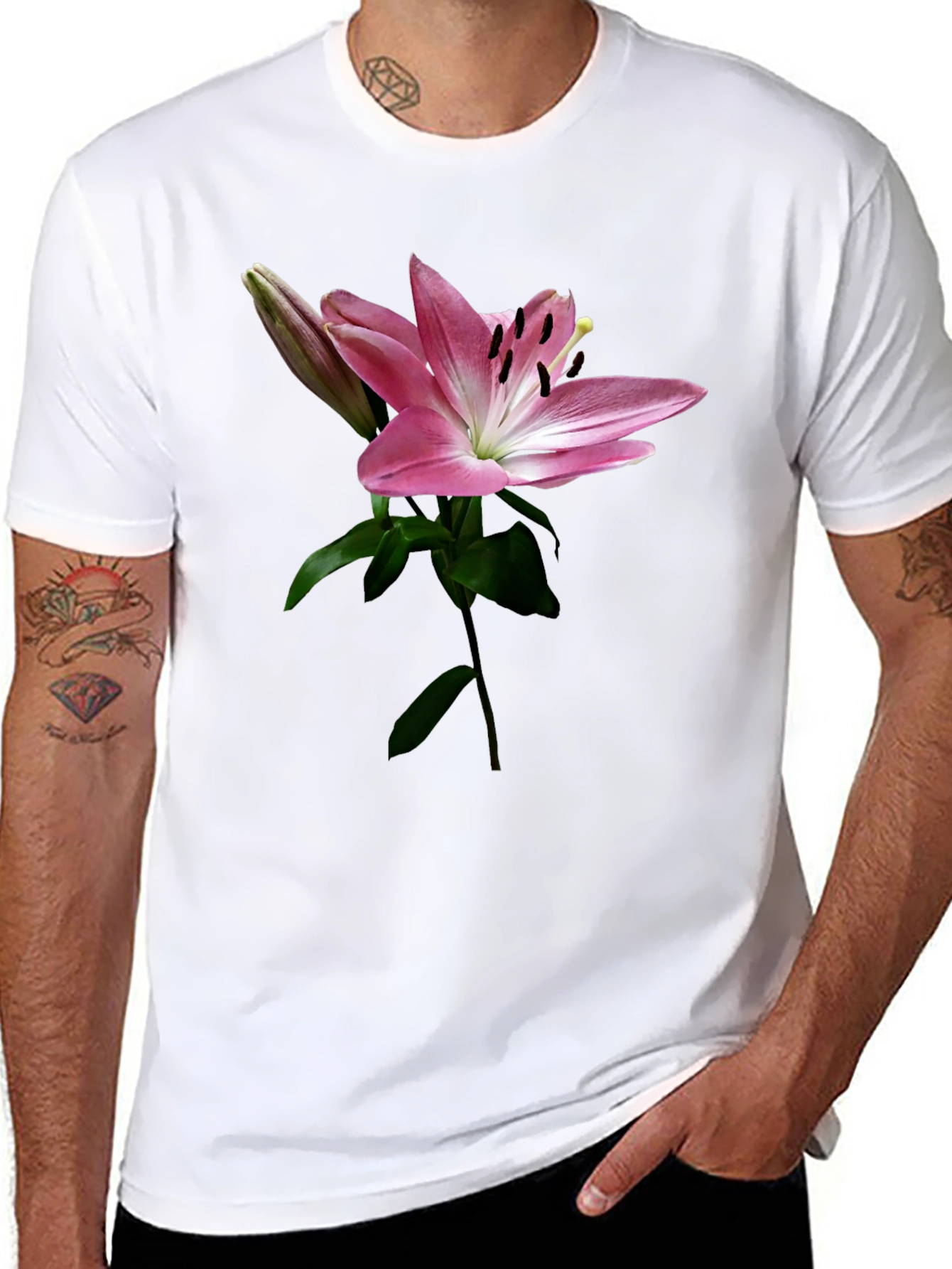 Floral Lily Print T-Shirt
