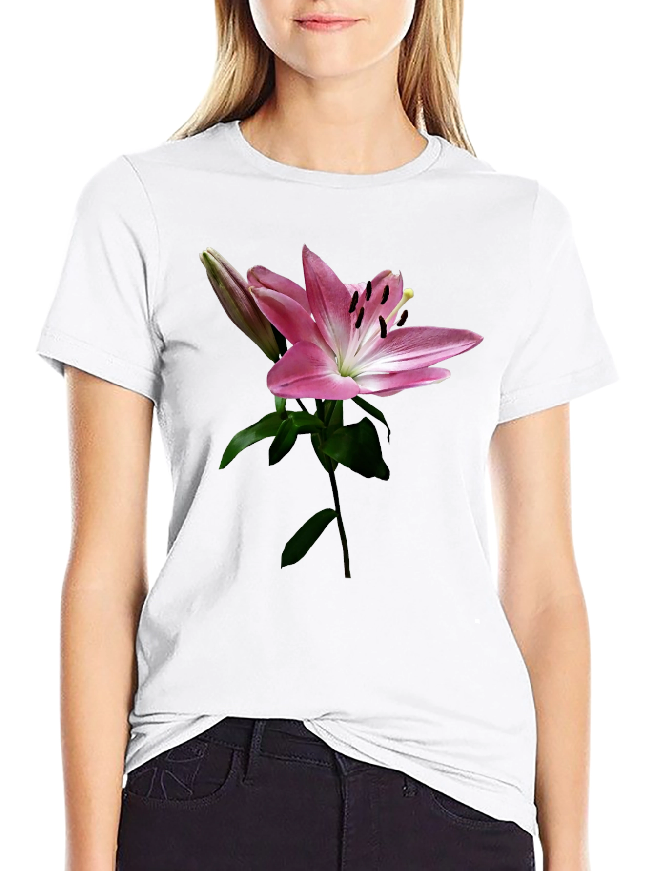 Floral Lily Print T-Shirt