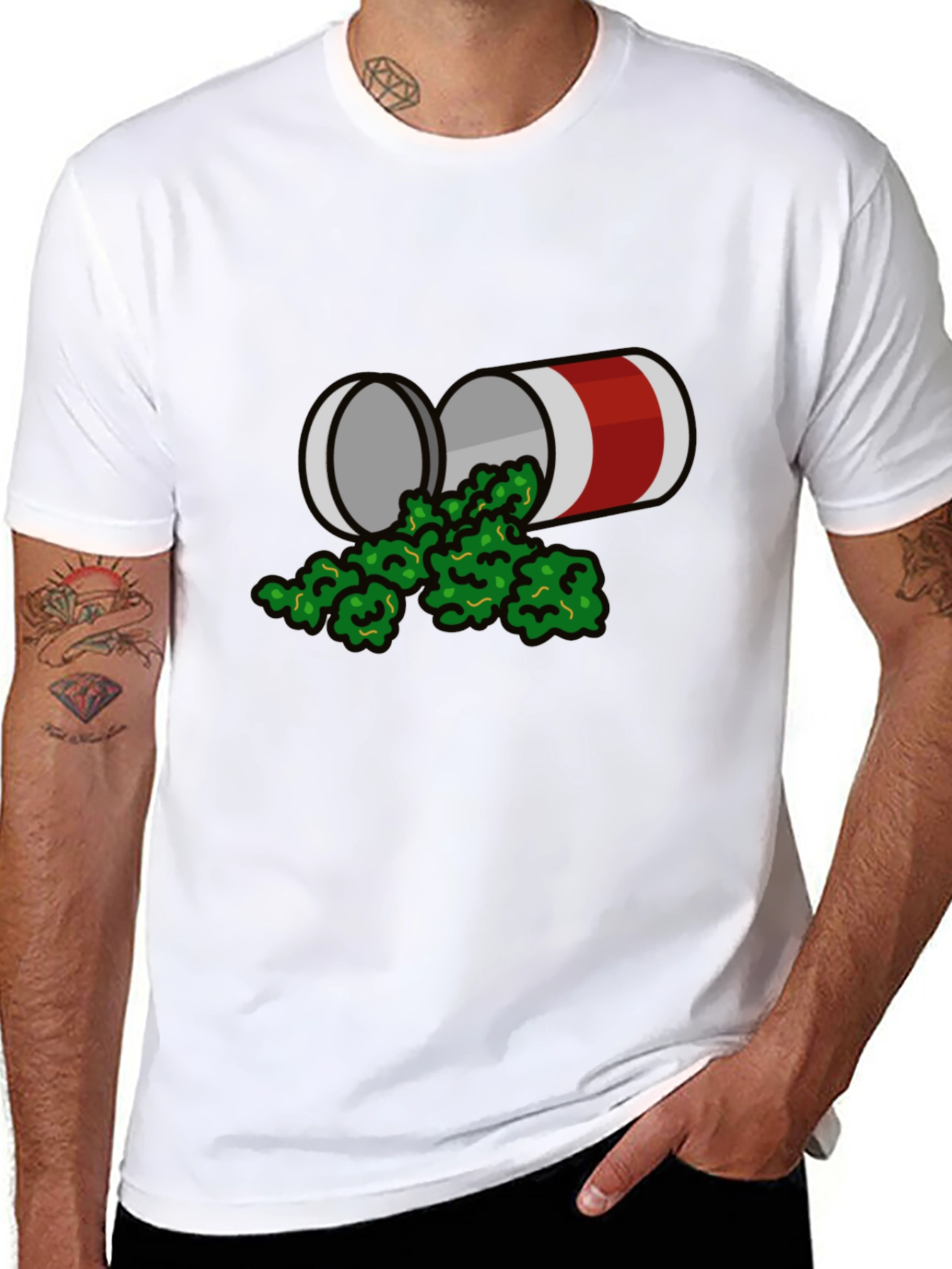 Novelty Graphic T-Shirt - Weed Can